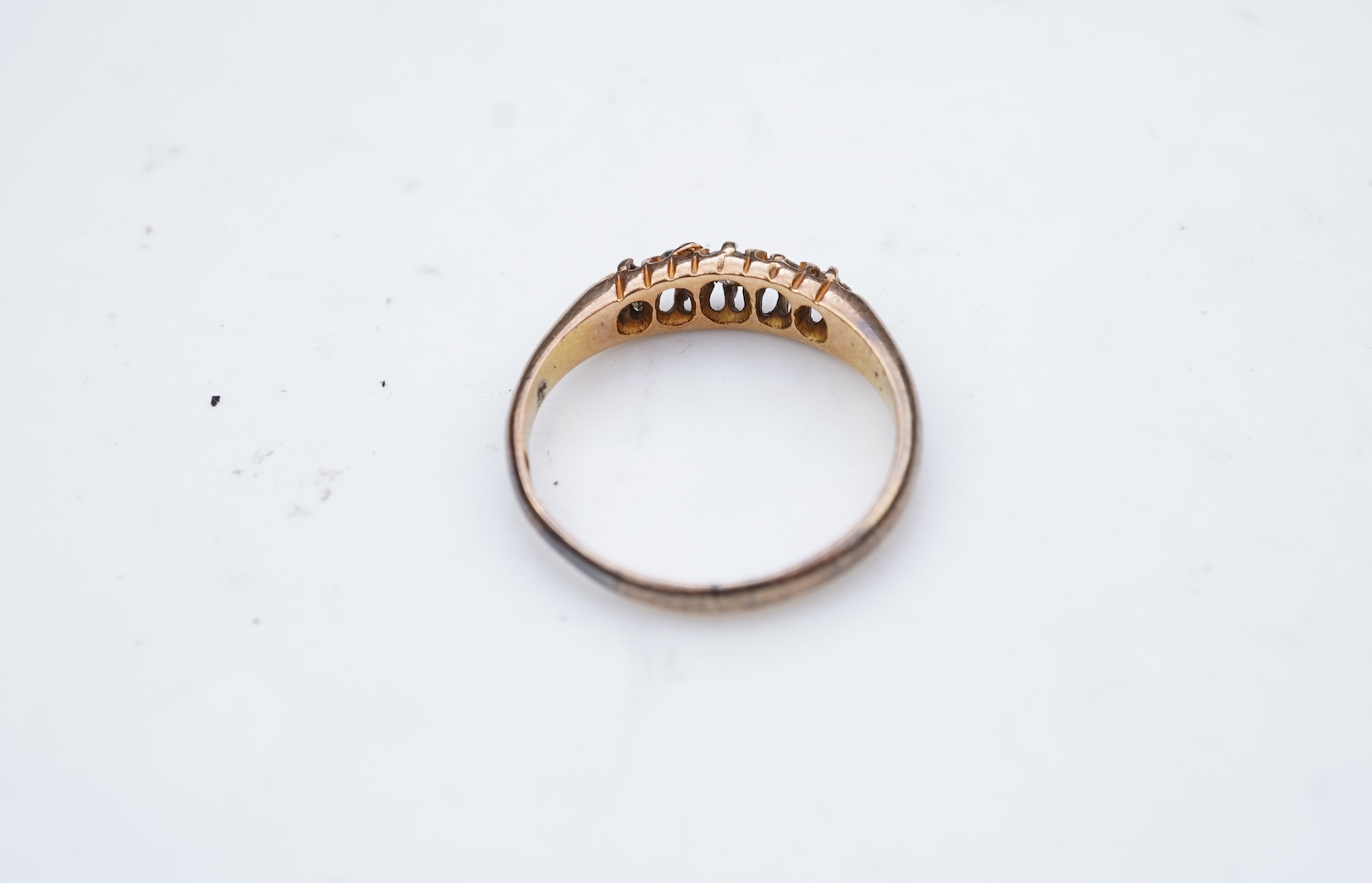 A Victorian five-stone diamond ring, late 19th century